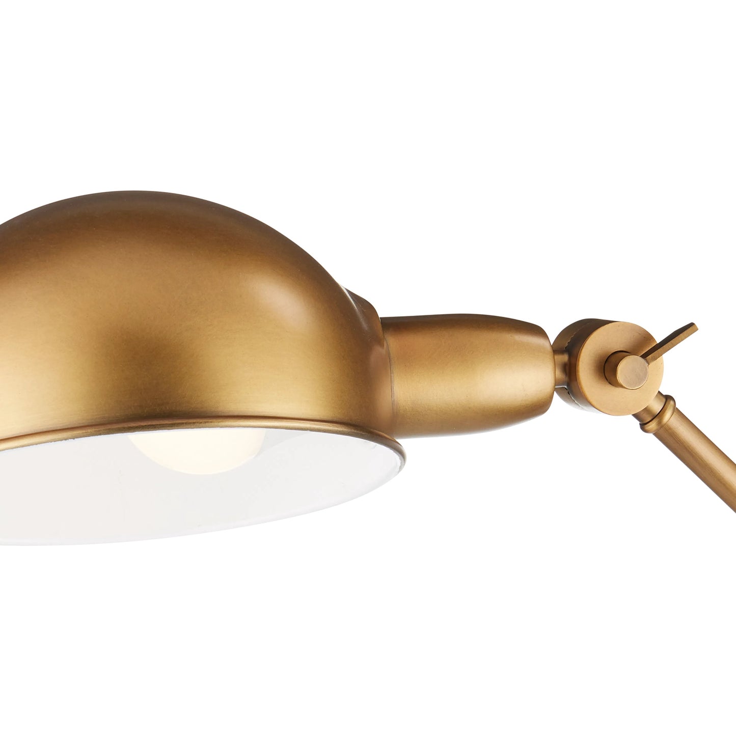 001 SI-2257395 | Closeup | Libretto Floor Lamp by Currey and Company in antique brass, brownish red. Made from metal, faux leather in a modern style.