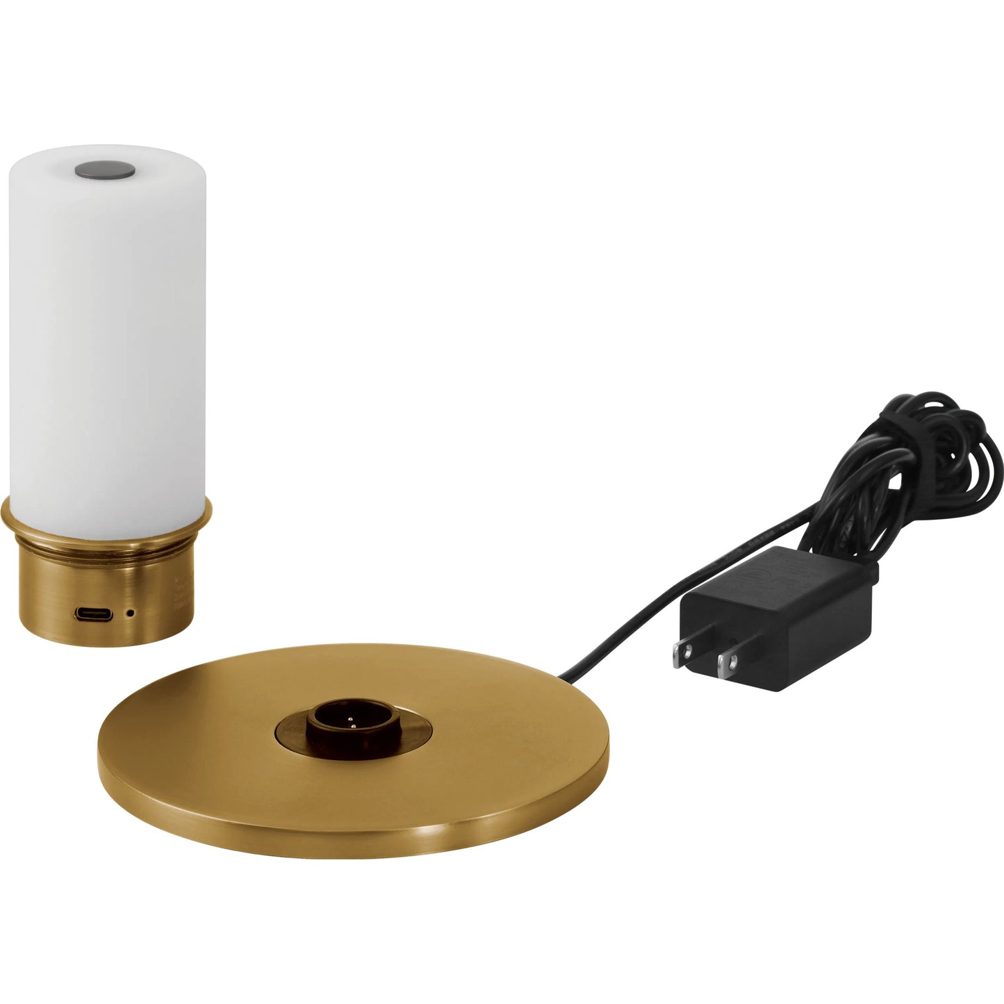 006 SI-2257378 | Closeup | Galavant Cordless Table Lamp by Currey and Company in brass. Made from metal in a modern style.