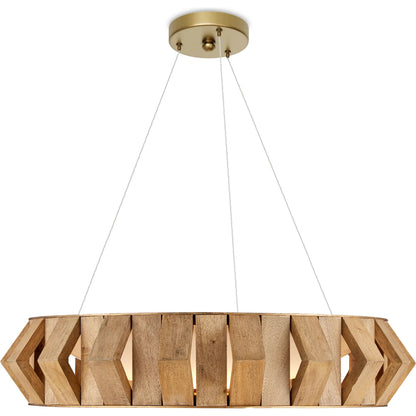 Plunge Chandelier by Currey and Company in toffee, brass, white. Made from wood, wrought iron, composite in a modern style.
