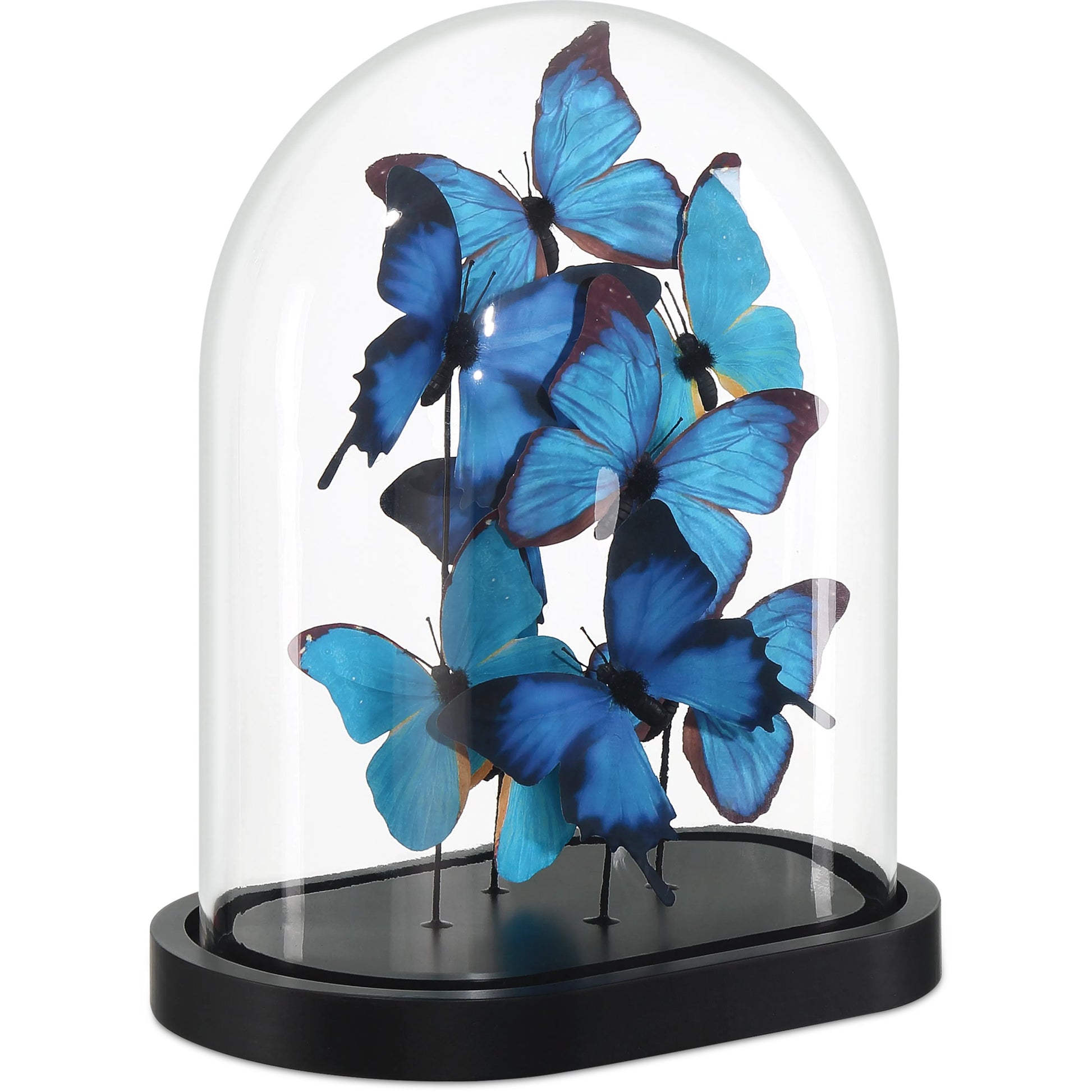 Rue De Bac Butterflies by Currey and Company in blue, black, clear. Made from paper, engineered wood, glass in a modern style.