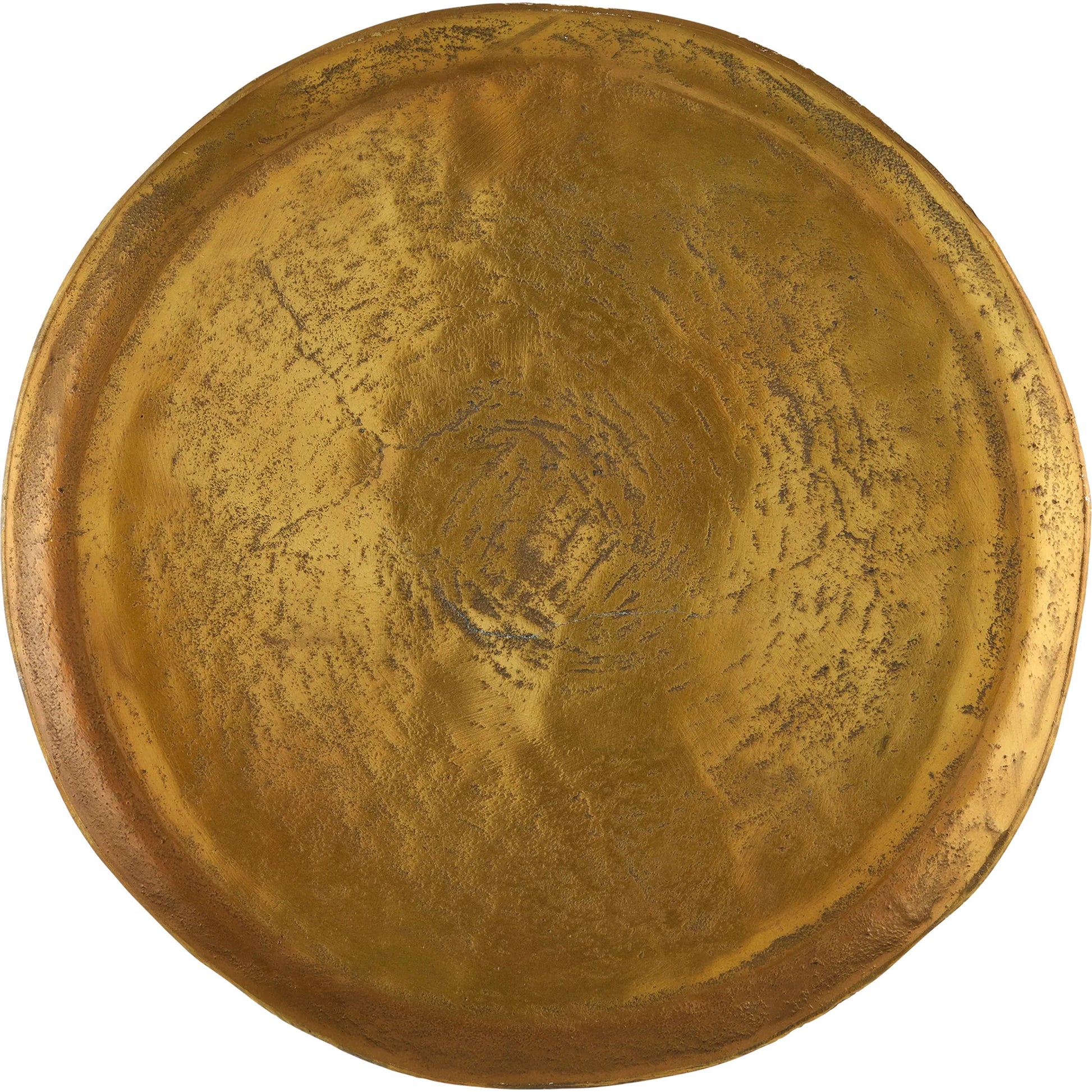 Ballyregan Accent Table by Currey and Company in antique brass. Made from cast aluminum in a modern style.