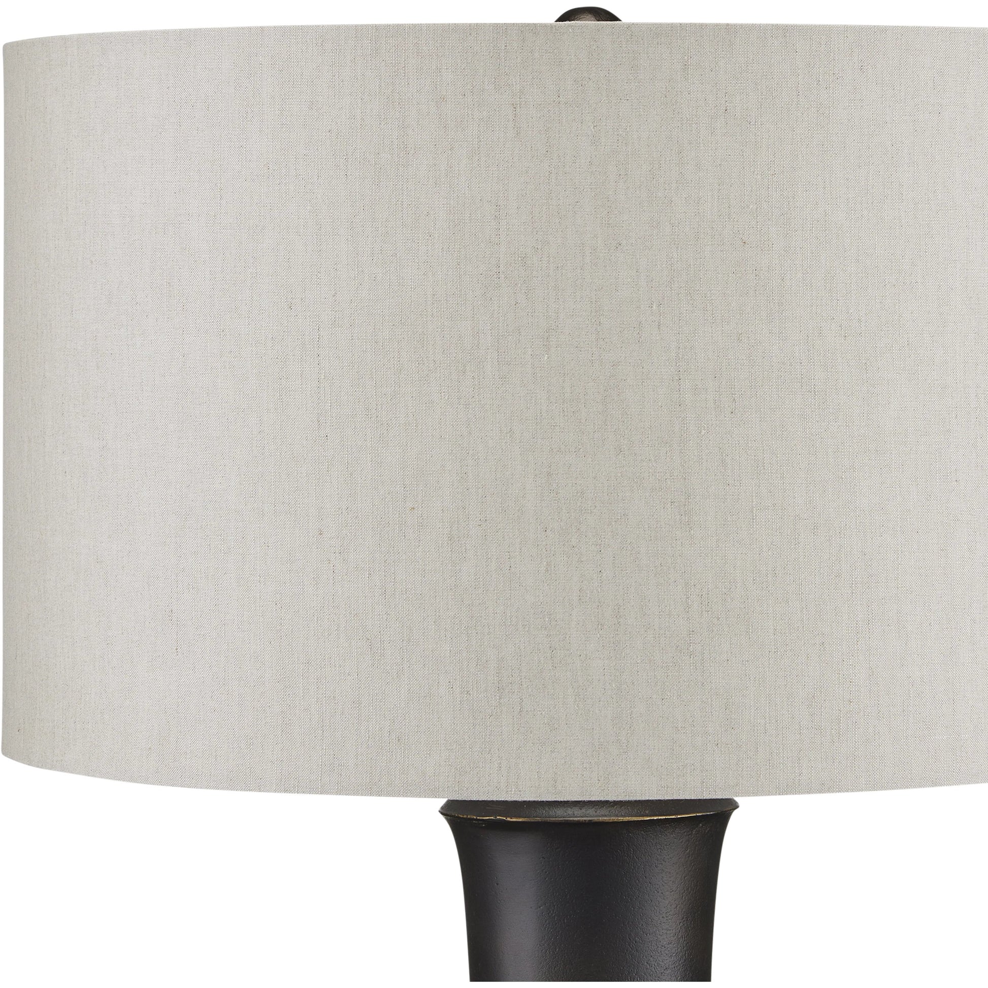 Silvestri Table Lamp by Currey and Company in black. Made from cast aluminum in a modern style.