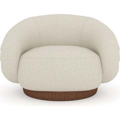 Smoosh Swivel Chair by Caracole in retro walnut, champagne gold. Made from unique in a transitional style.
