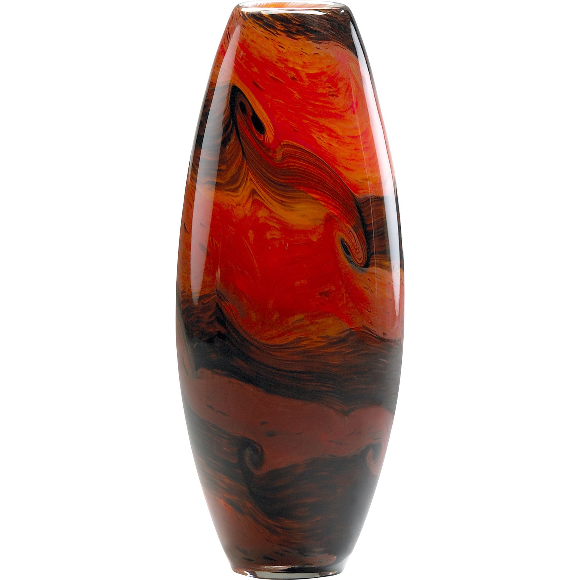 Italian Vase by Cyan Design in caramel swirl. Made from glass in a modern style.