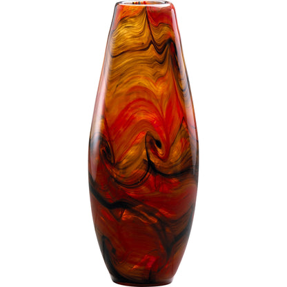 Italian Vase by Cyan Design in caramel swirl. Made from glass in a modern style.
