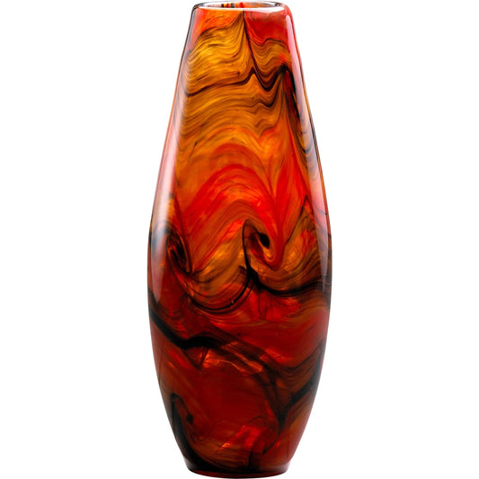 Italian Vase by Cyan Design in caramel swirl. Made from glass in a modern style.