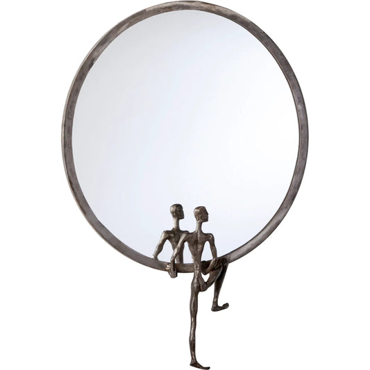 Kobe Mirror #1 by Cyan Design in raw steel. Made from iron, mirrored glass in a modern style.