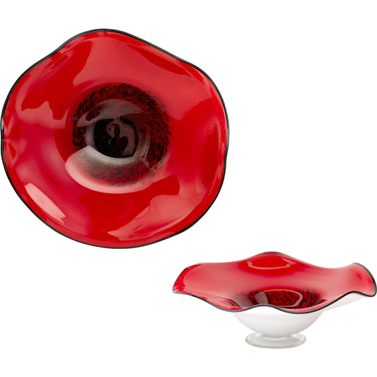 Art Glass Bowl by Cyan Design in red. Made from glass in a modern style.