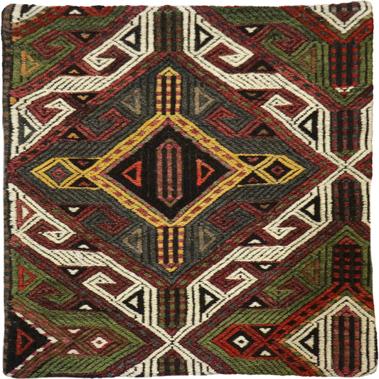 Vintage Kilim Pillow Case - 045342 by Pasargad Home in multi. Made from wool in a unique style.