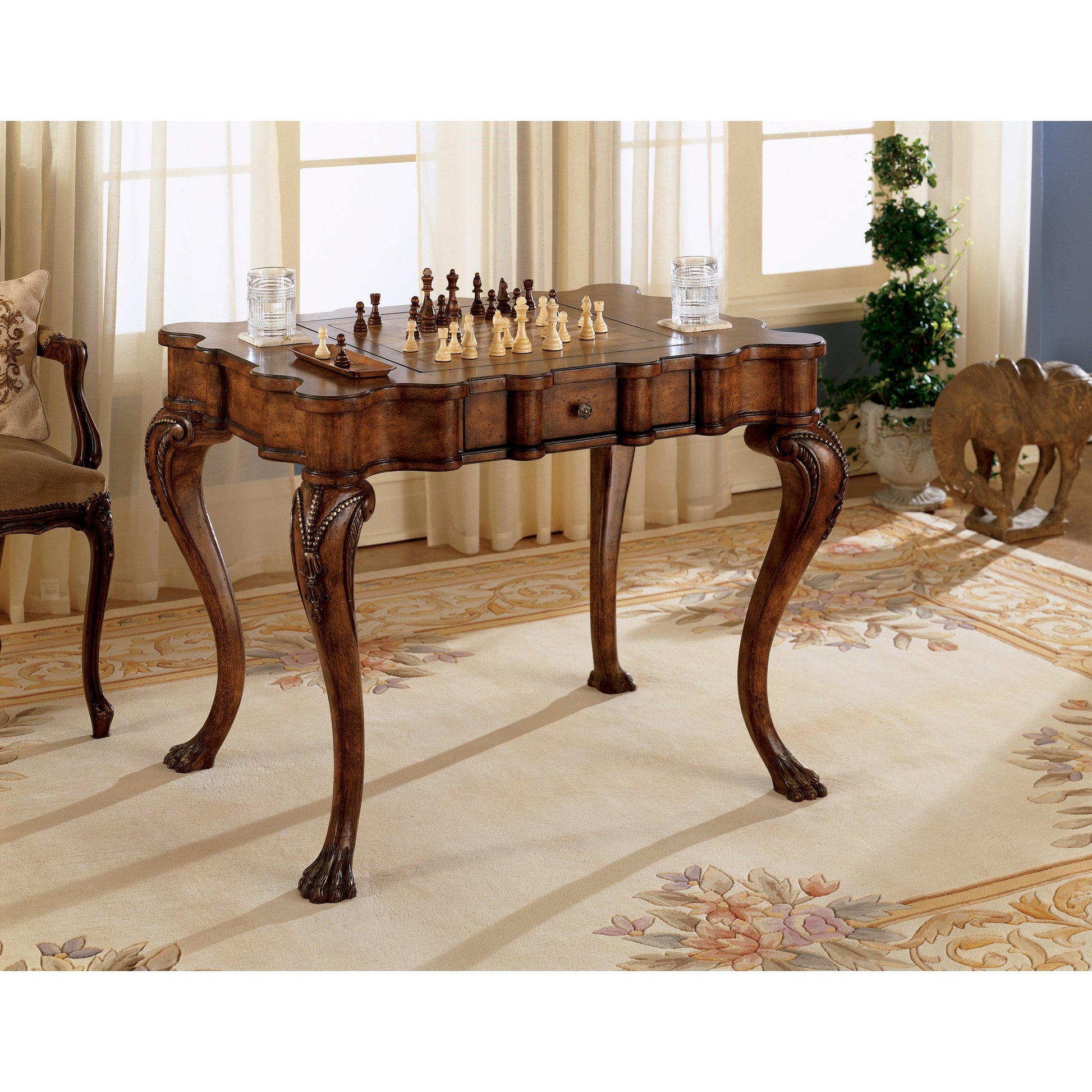 Traditional Game Table by Butler Specialty Company in medium brown and heritage. Made from wood, wood veneer in a traditional style.