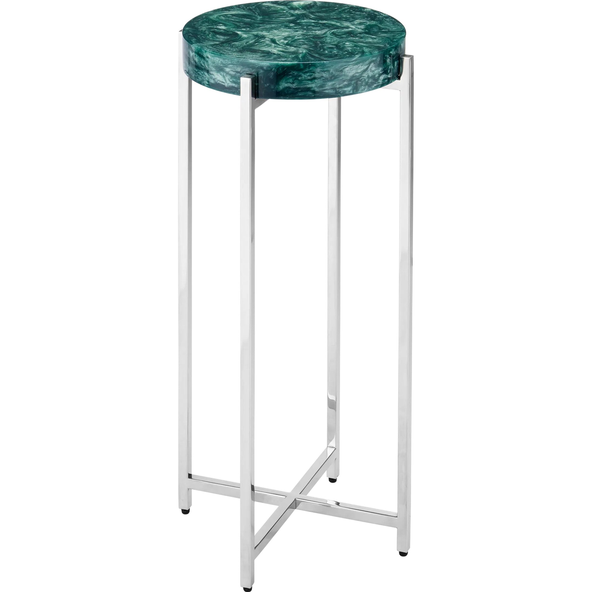 Rina Drinks Table by Currey and Company. Made from composite, stainless steel in a eclectic & global style.