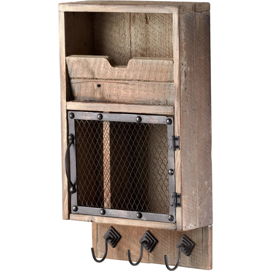 Casey Wall Organizer by Cyan Design in raw iron, natural wood. Made from iron, wood in a cottage & farmhouse style.