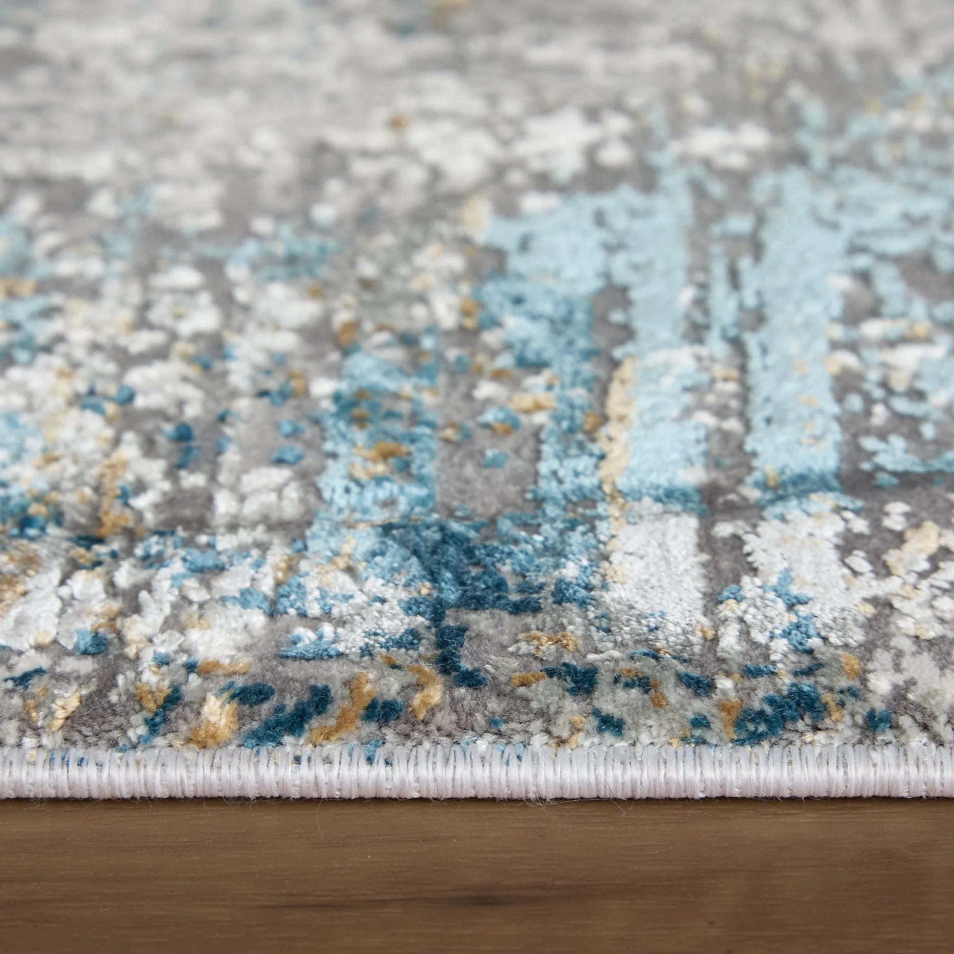 Cadiz Rug - 3889F by Feizy in ivory, blue, gold. Made from viscose, acrylic in a unique style.