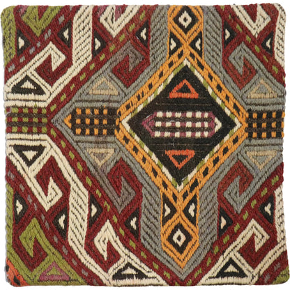 Vintage Kilim Pillow Case - 049808 by Pasargad Home in multi. Made from wool in a eclectic & global style.