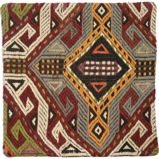 Vintage Kilim Pillow Case - 049808 by Pasargad Home in multi. Made from wool in a unique style.