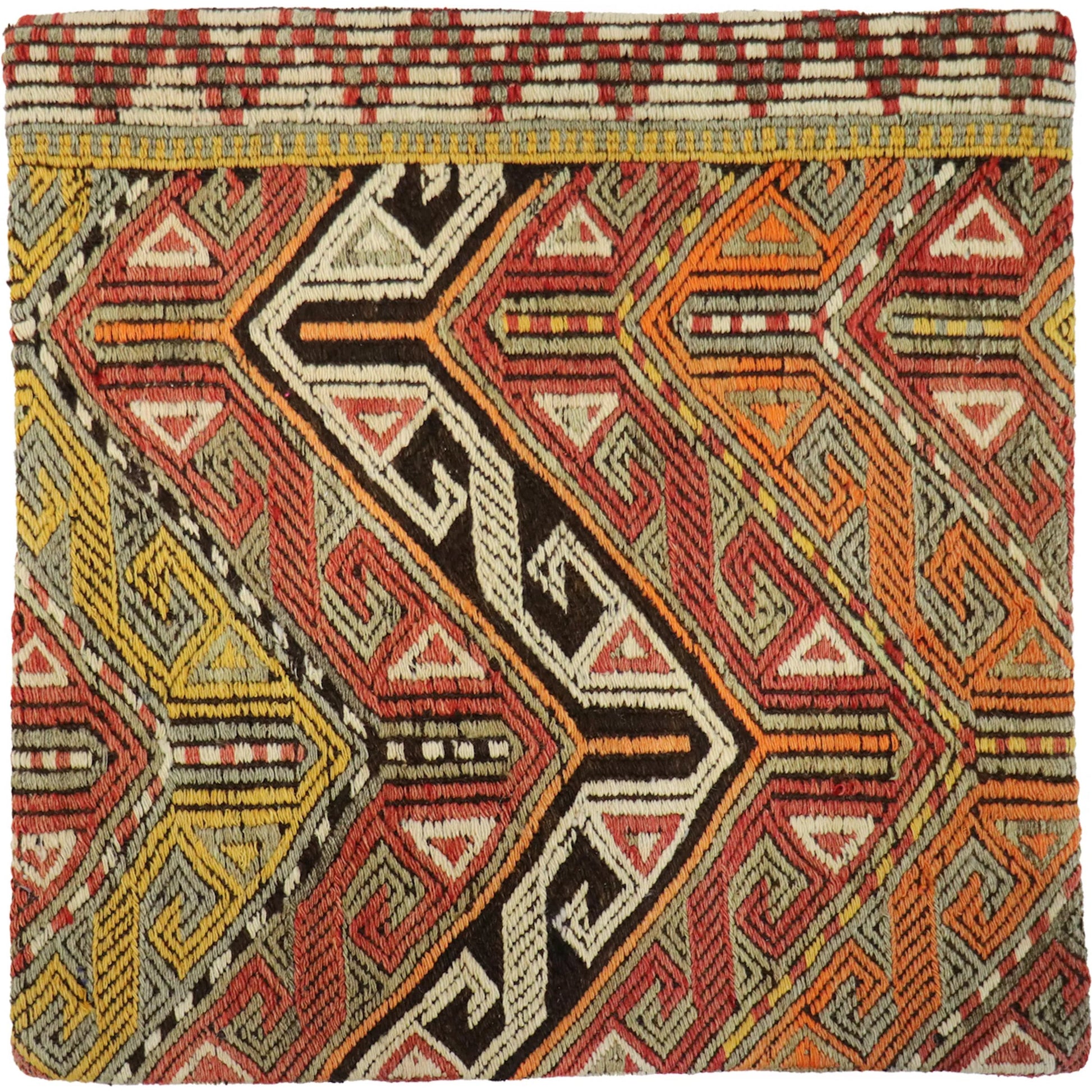 Vintage Kilim Pillow Case - 049890 by Pasargad Home in multi. Made from wool in a eclectic & global style.