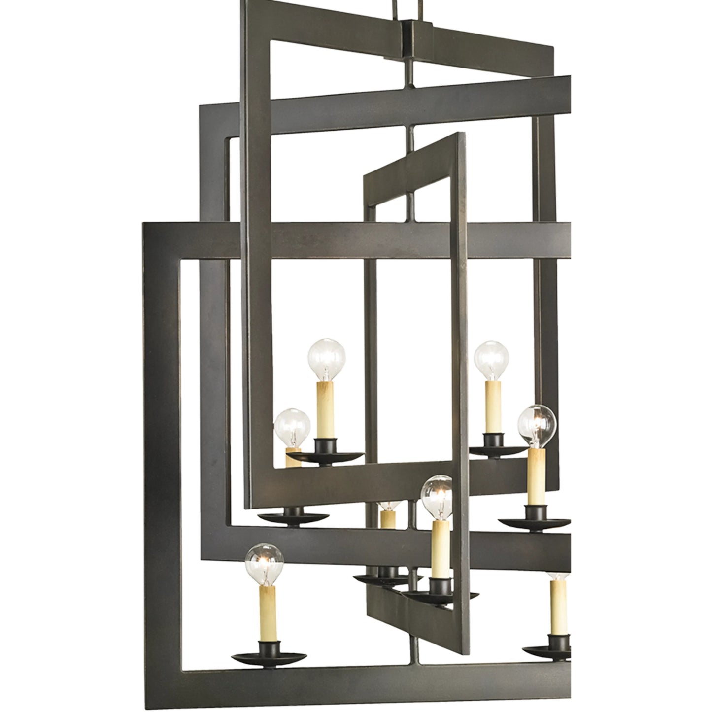 011 S-223976 | Closeup | Middleton Chandelier by Currey and Company. Made from wrought iron in a modern style.