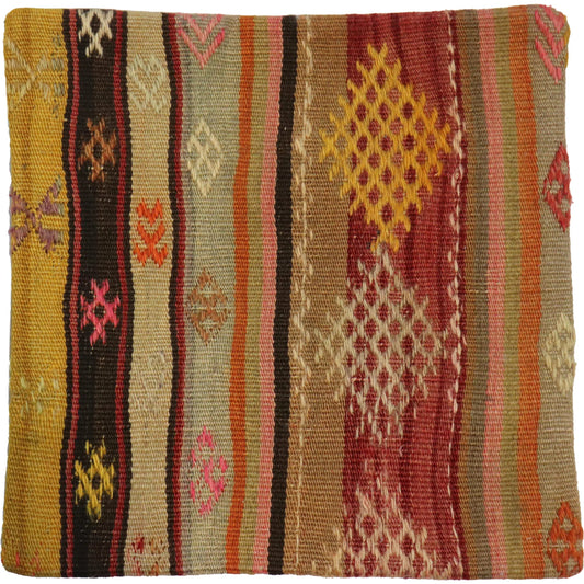 Vintage Kilim Pillow Case - 050025 by Pasargad Home in multi. Made from wool in a unique style.