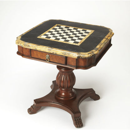 Carlyle Game Table by Butler Specialty Company in multi-color and heritage. Made from resin, fossil stone veneer in a traditional style.