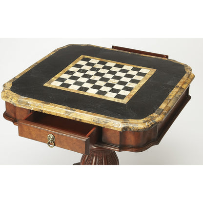 Carlyle Game Table by Butler Specialty Company in multi-color and heritage. Made from resin, fossil stone veneer in a traditional style.