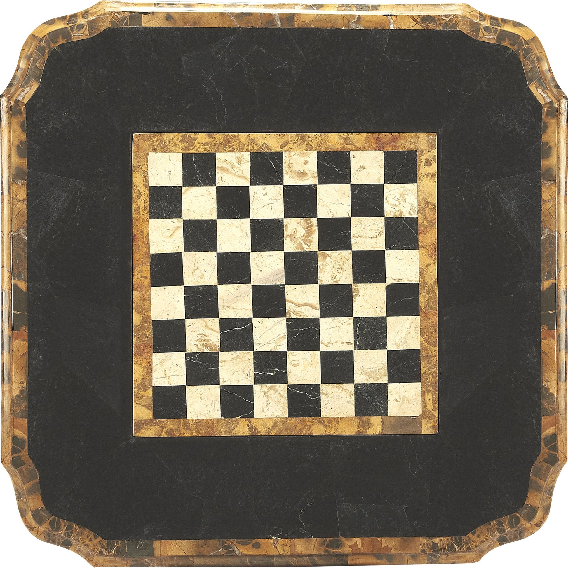 Carlyle Game Table by Butler Specialty Company in multi-color and heritage. Made from resin, fossil stone veneer in a traditional style.