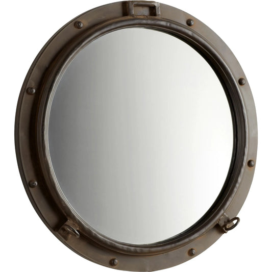 Porto Mirror by Cyan Design in rustic bronze. Made from iron, mirrored glass in a modern style.