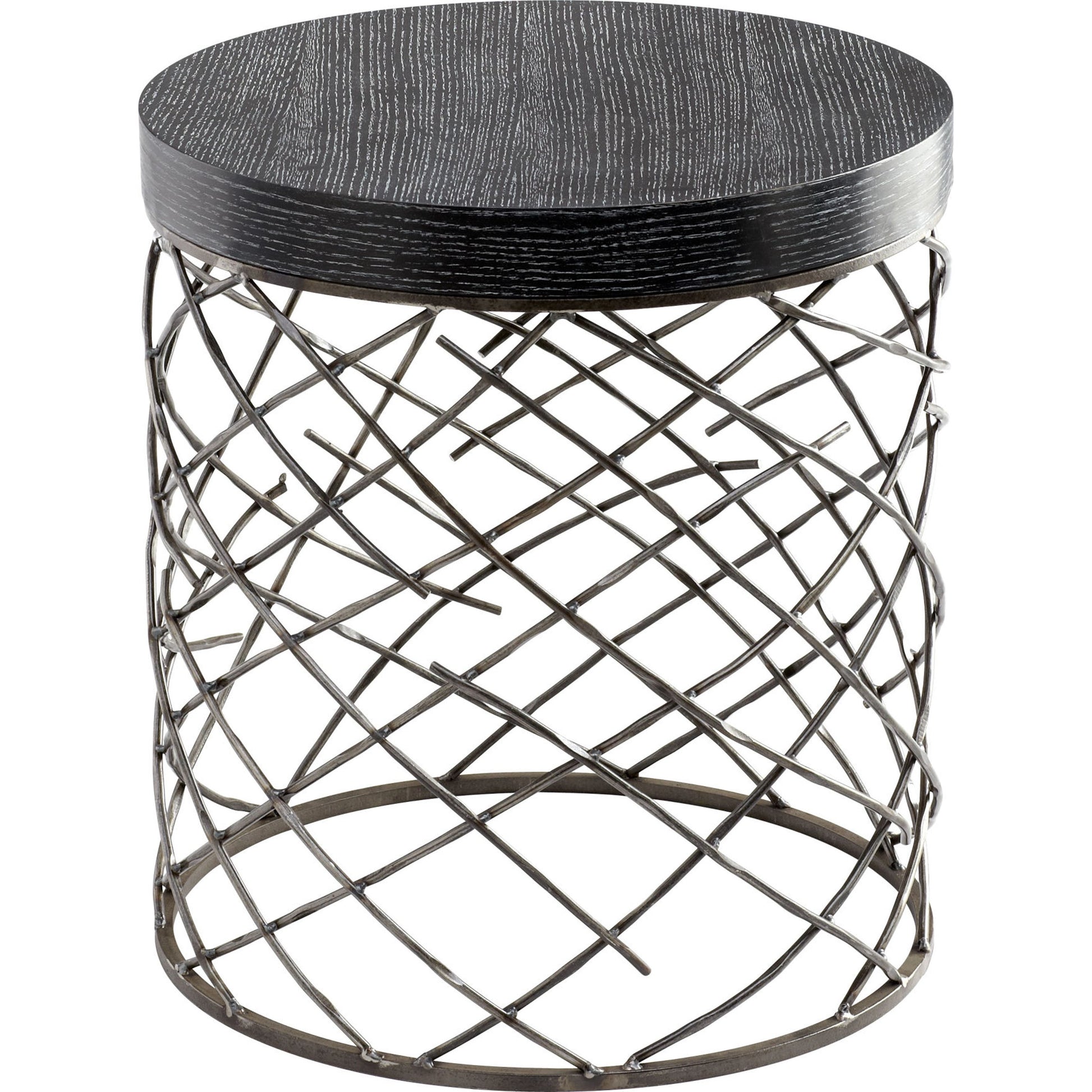Marlow Table by Cyan Design in raw steel. Made from iron, wood in a modern style.