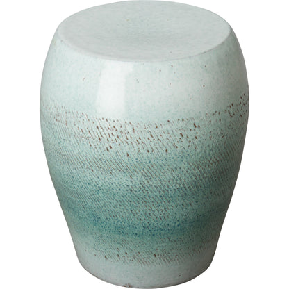 Seiji Garden Stool by Emissary USA in glossy glaze. Made from ceramic in a coastal style.