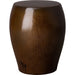 Seiji Garden Stool by Emissary USA in glossy glaze. Made from ceramic in a coastal style.