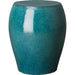 Seiji Garden Stool by Emissary USA in glossy glaze. Made from ceramic in a coastal style.
