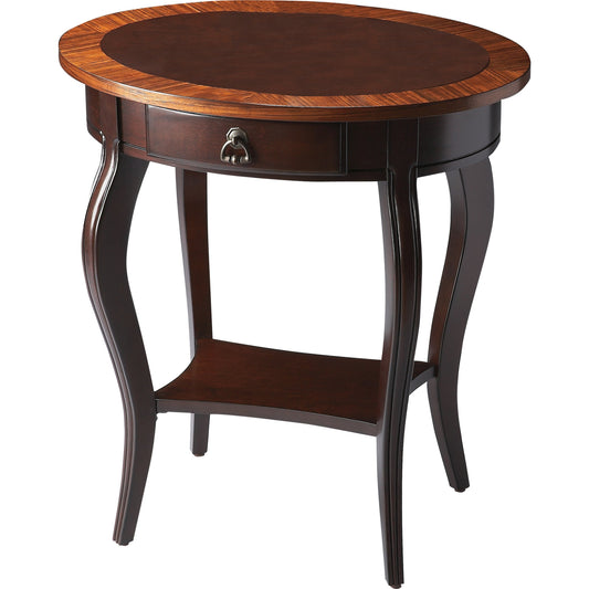 Jeanette Oval Accent Table by Butler Specialty Company. Made from rubberwood solids, mdf, cherry, maple, walnut veneers in a traditional style.