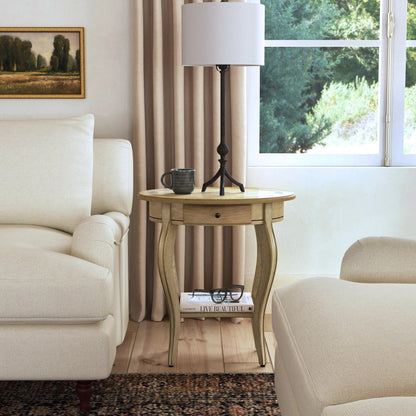 Jeanette Oval Wood Accent Table by Butler Specialty Company in beige and antique beige. Made from rubberwood, poplar solids, fiberboard, cherry veneers in a cottage & farmhouse style.