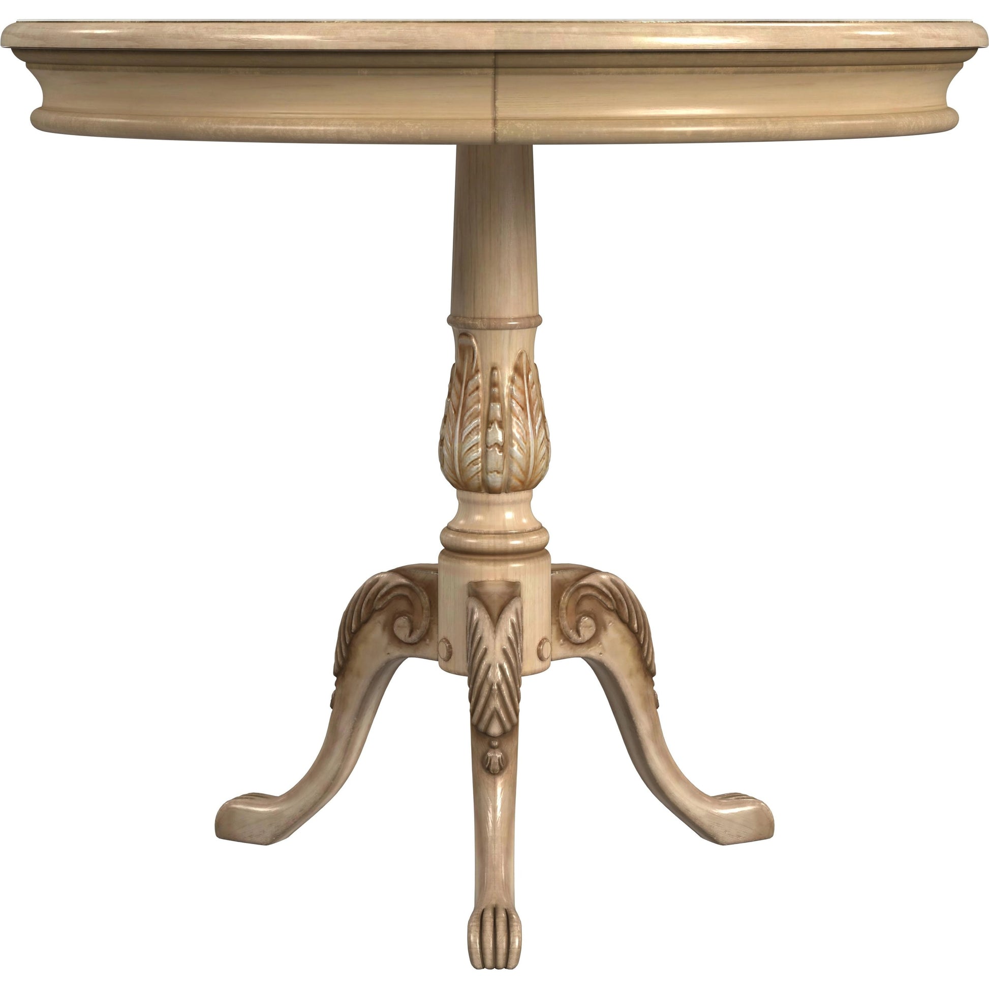 Carissa 30" Round Pedestal Foyer Table by Butler Specialty Company in beige and antique beige. Made from rubberwood solids, mdf, cherry veneers, resin in a cottage & farmhouse style.