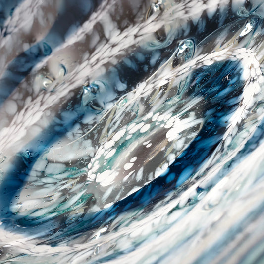 Abyss Plate by Cyan Design in blue, clear. Made from glass in a modern style.