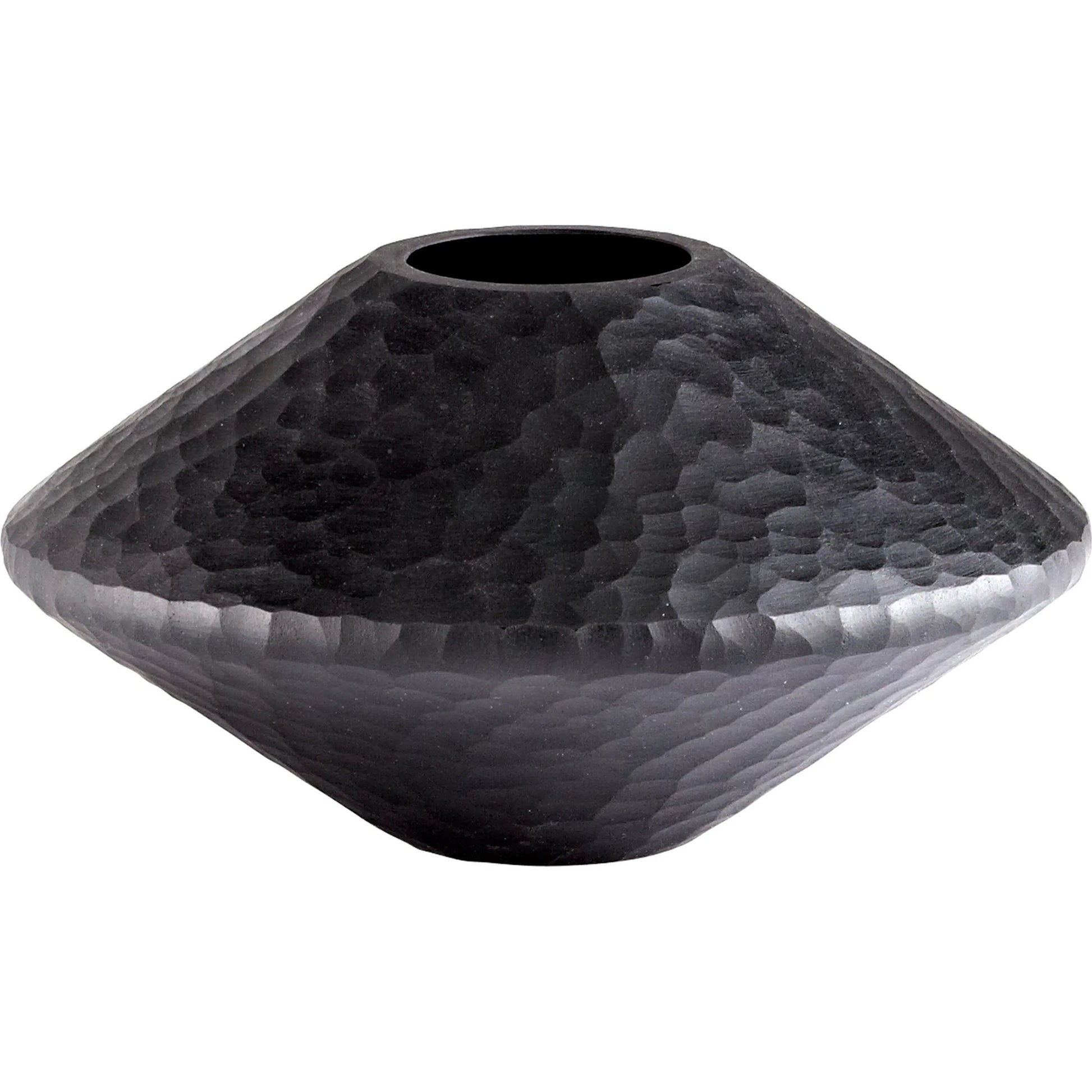 Round Lava Vase by Cyan Design in black. Made from glass in a modern style.