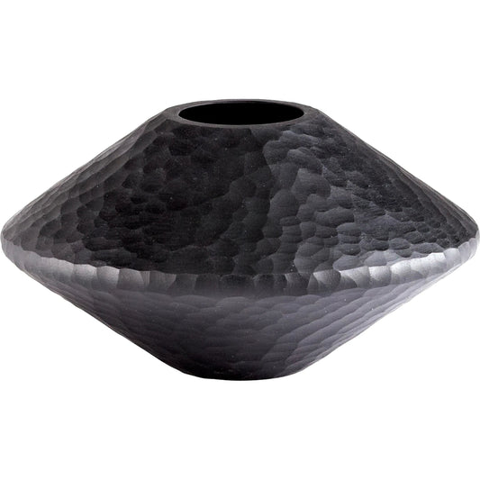 Round Lava Vase by Cyan Design in black. Made from glass in a modern style.