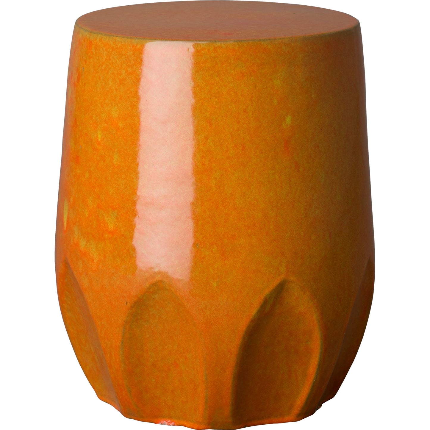 000 S-300186 | Primary Silo | Calyx Garden Stool by Emissary in glossy glaze. Made from ceramic in a modern style.