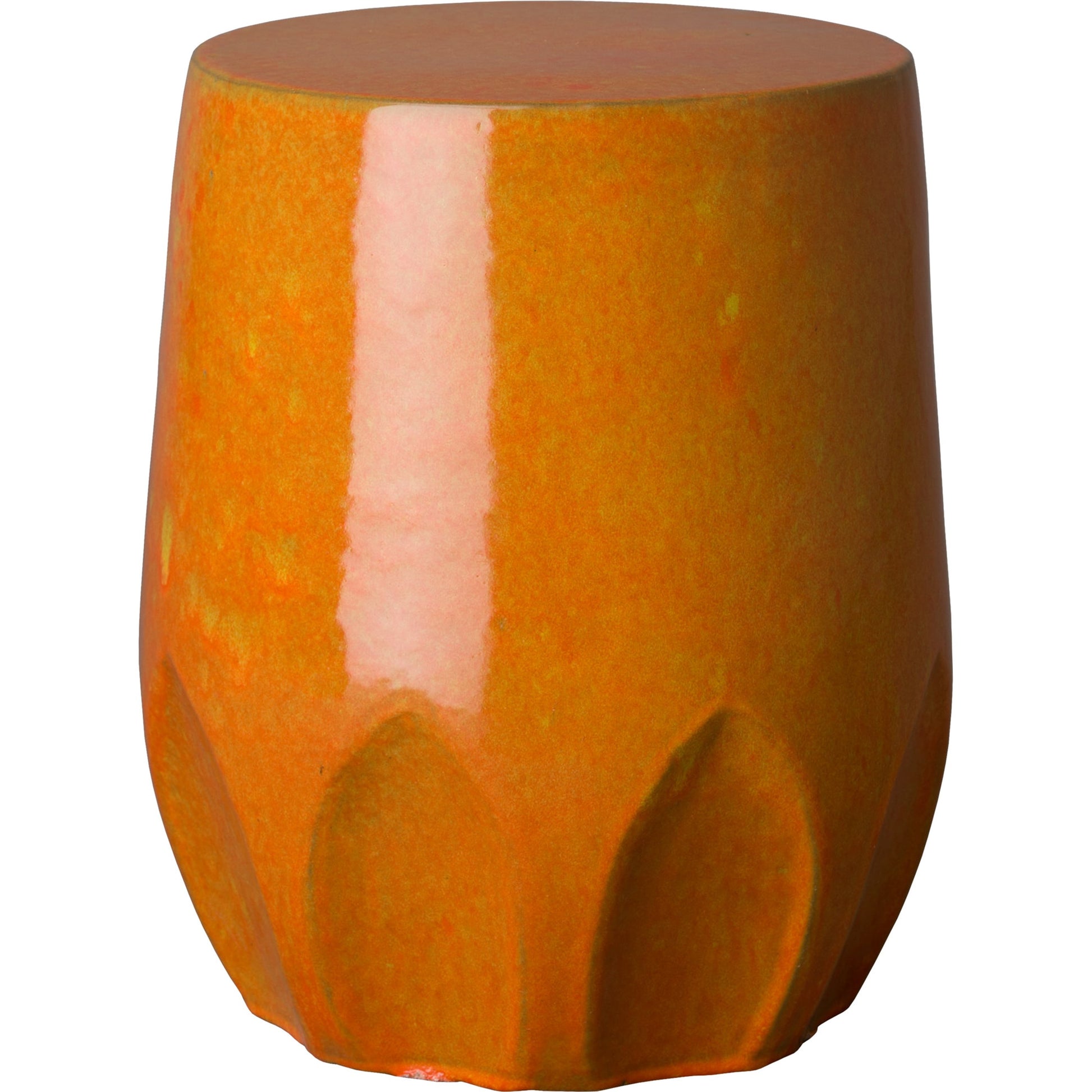 Calyx Garden Stool by Emissary in glossy glaze. Made from ceramic in a modern style.