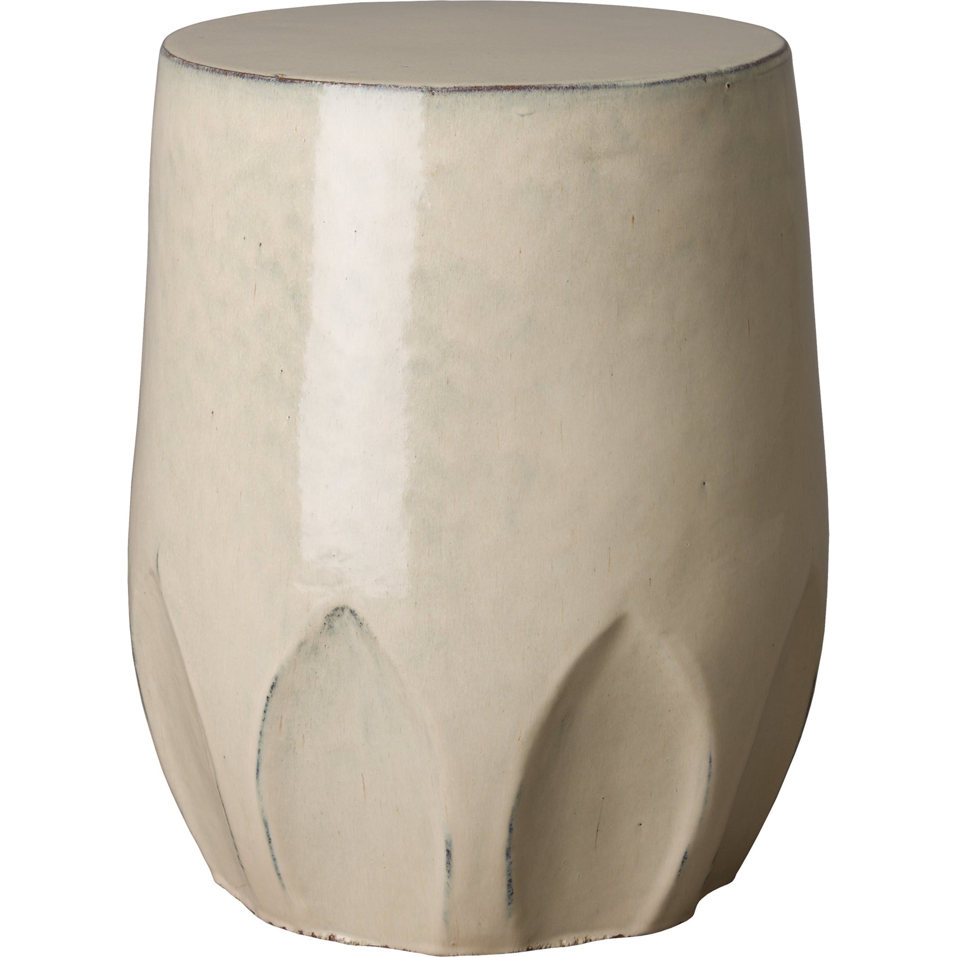 Calyx Garden Stool by Emissary in glossy glaze. Made from ceramic in a modern style.