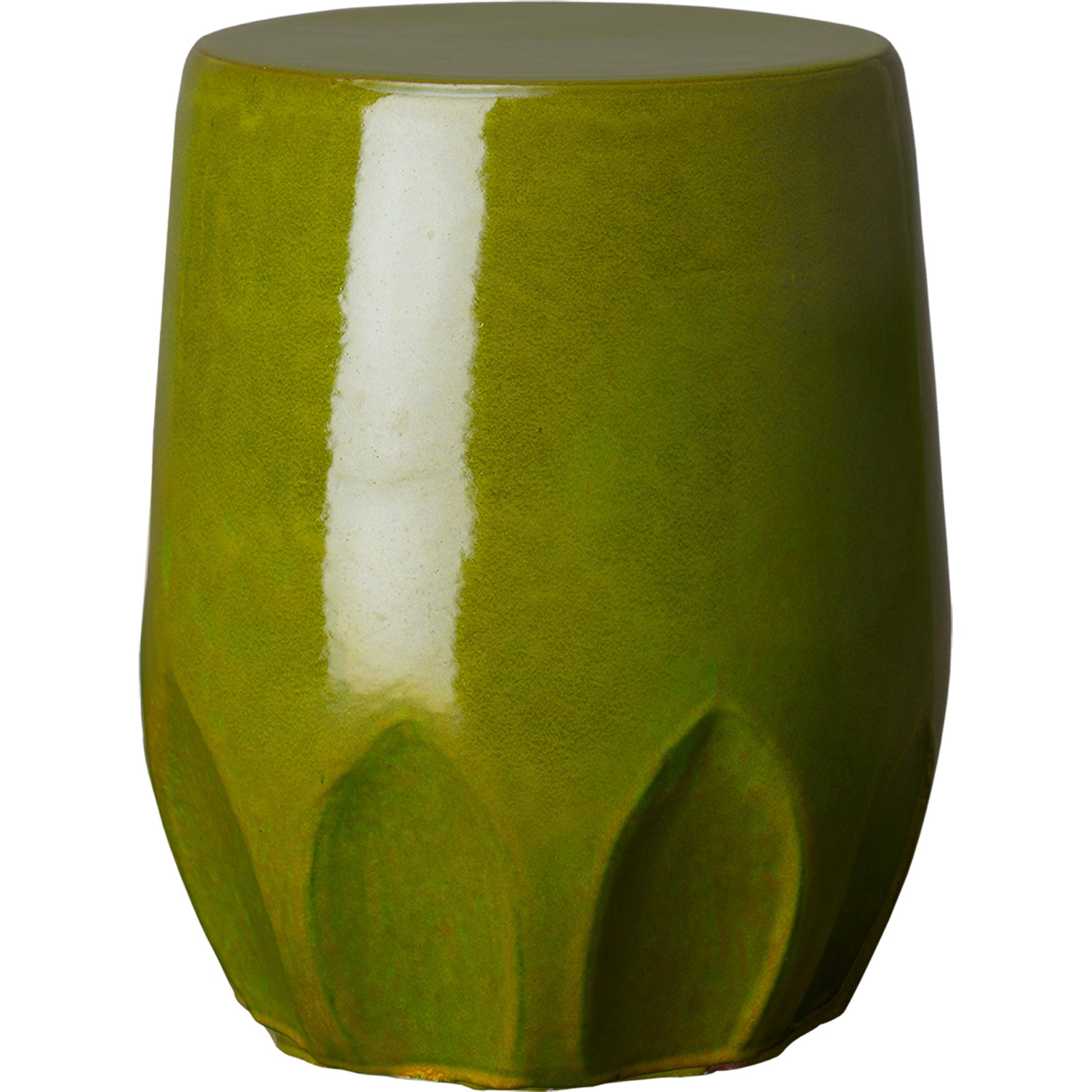 Calyx Garden Stool by Emissary in glossy glaze. Made from ceramic in a modern style.