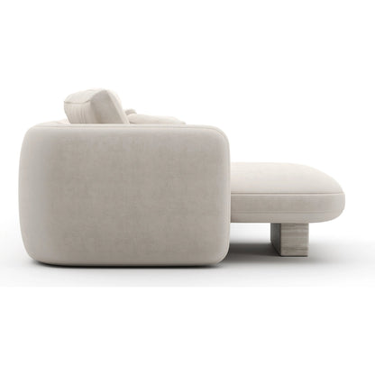 Overlap Chaise Sectional by Caracole in whisper of gold. Made from stone in a transitional style.