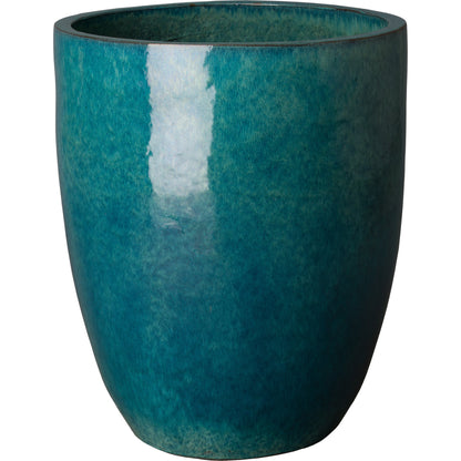28" Tall Ceramic Planter by Emissary USA. Made from unique in a coastal style.