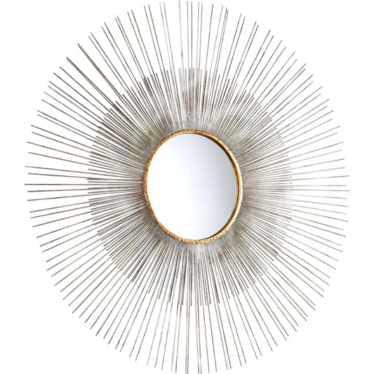 Pixley Mirror by Cyan Design in antiqued silver leaf. Made from iron, mirrored glass in a modern style.