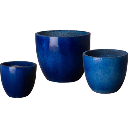 Round Planters (Set of 3) by Emissary USA in light teal. Made from unique in a eclectic & global style.