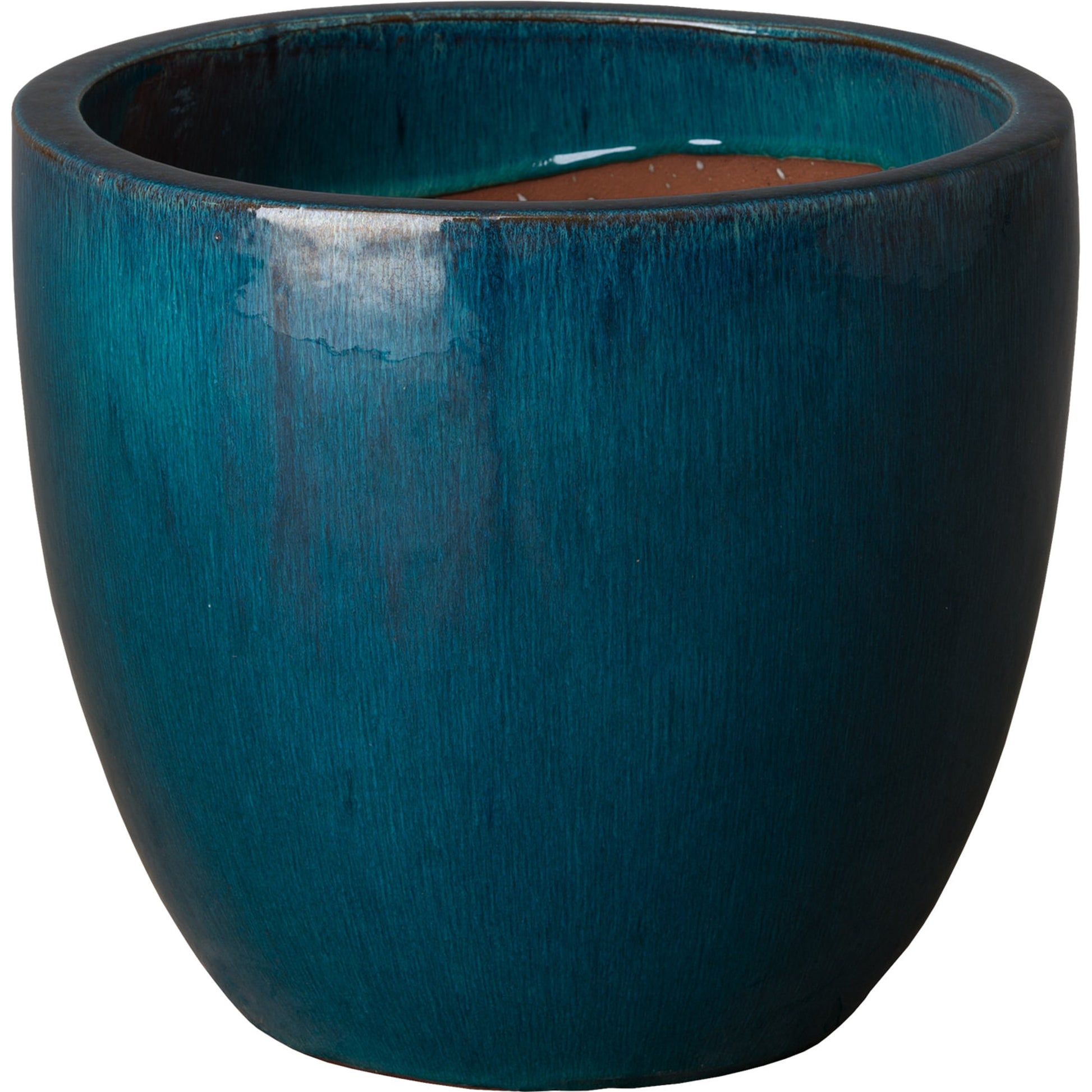Round Planter by Emissary USA in glossy glaze. Made from ceramic in a traditional style.