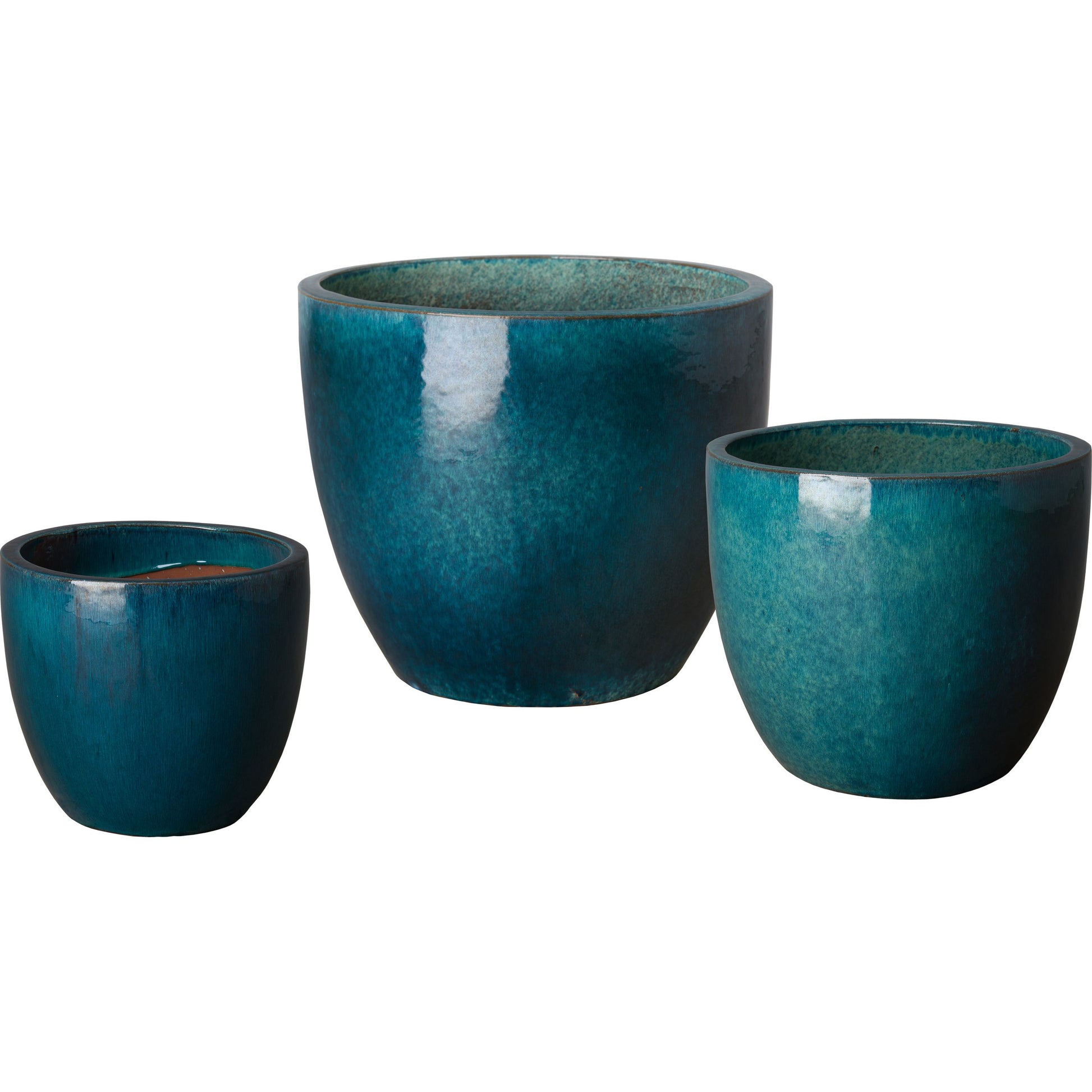 Round Planters (Set of 3) by Emissary USA in light teal. Made from unique in a eclectic & global style.