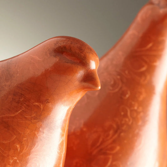 Partridge I Sculpture by Cyan Design in orange. Made from terracotta in a cottage & farmhouse style.