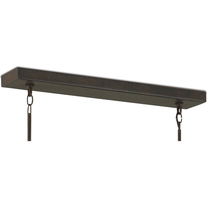 Middleton Rectangular Chandelier by Currey and Company. Made from wrought iron in a modern style.