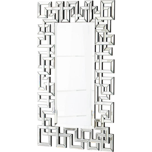 Psara Mirror by Cyan Design in clear. Made from wood, mirrored glass in a modern style.