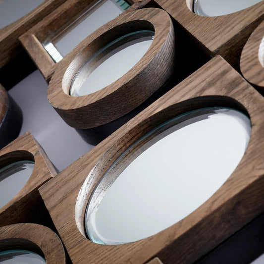 Aldo Mirror by Cyan Design in walnut. Made from wood, mirrored glass in a modern style.